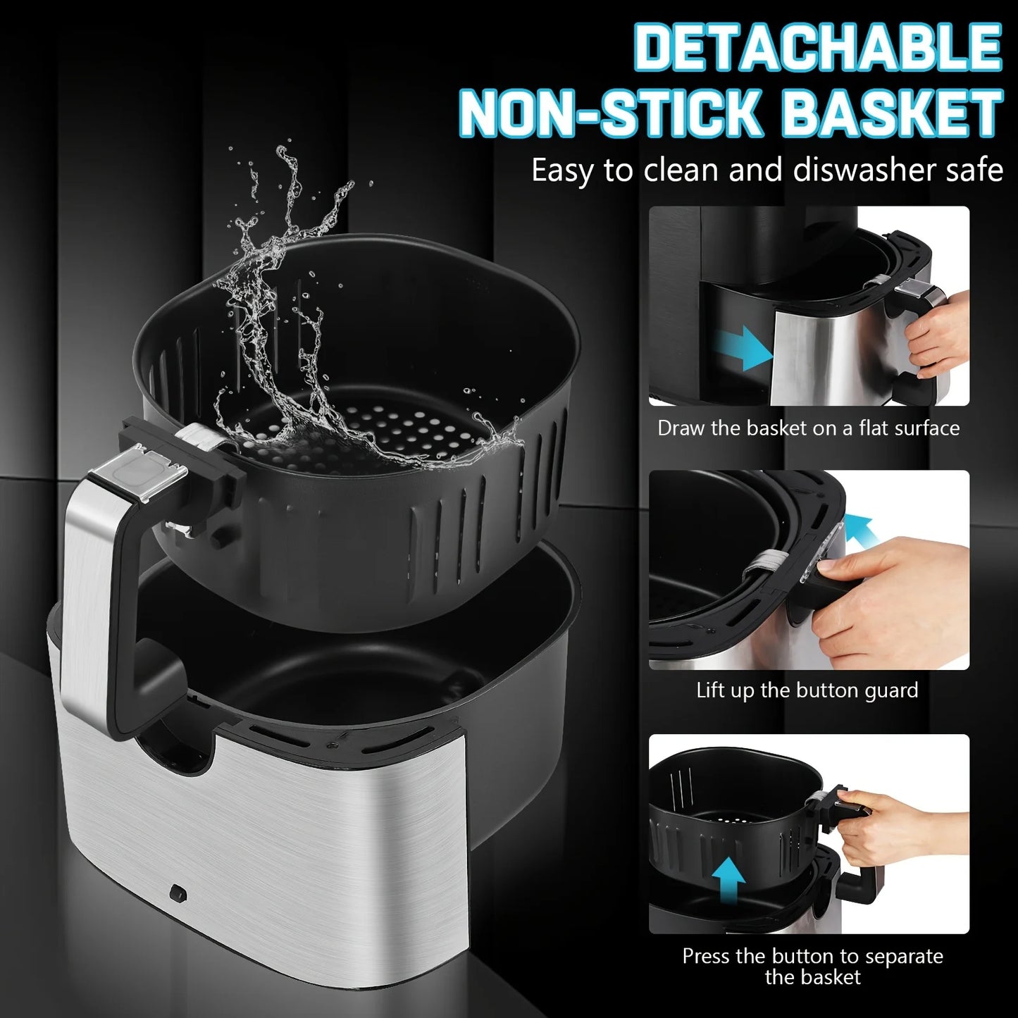 KitCook Air Fryer 1500W Digital Touch Screen 8 Presets