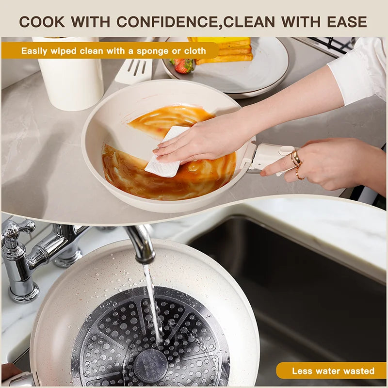 Astercook 21-Piece Non-Stick Ceramic Cookware Set with Sensor Handles