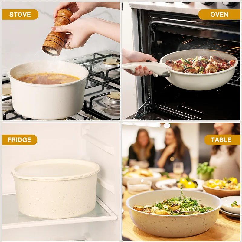 Astercook 21-Piece Non-Stick Ceramic Cookware Set with Sensor Handles