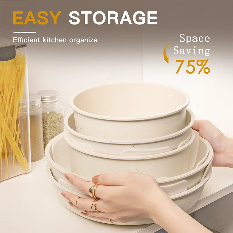 Astercook 21-Piece Non-Stick Ceramic Cookware Set with Sensor Handles