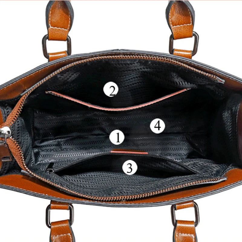 HAOSHUAICN Women Crossbody Leather Tote Bag Genuine Cowhide