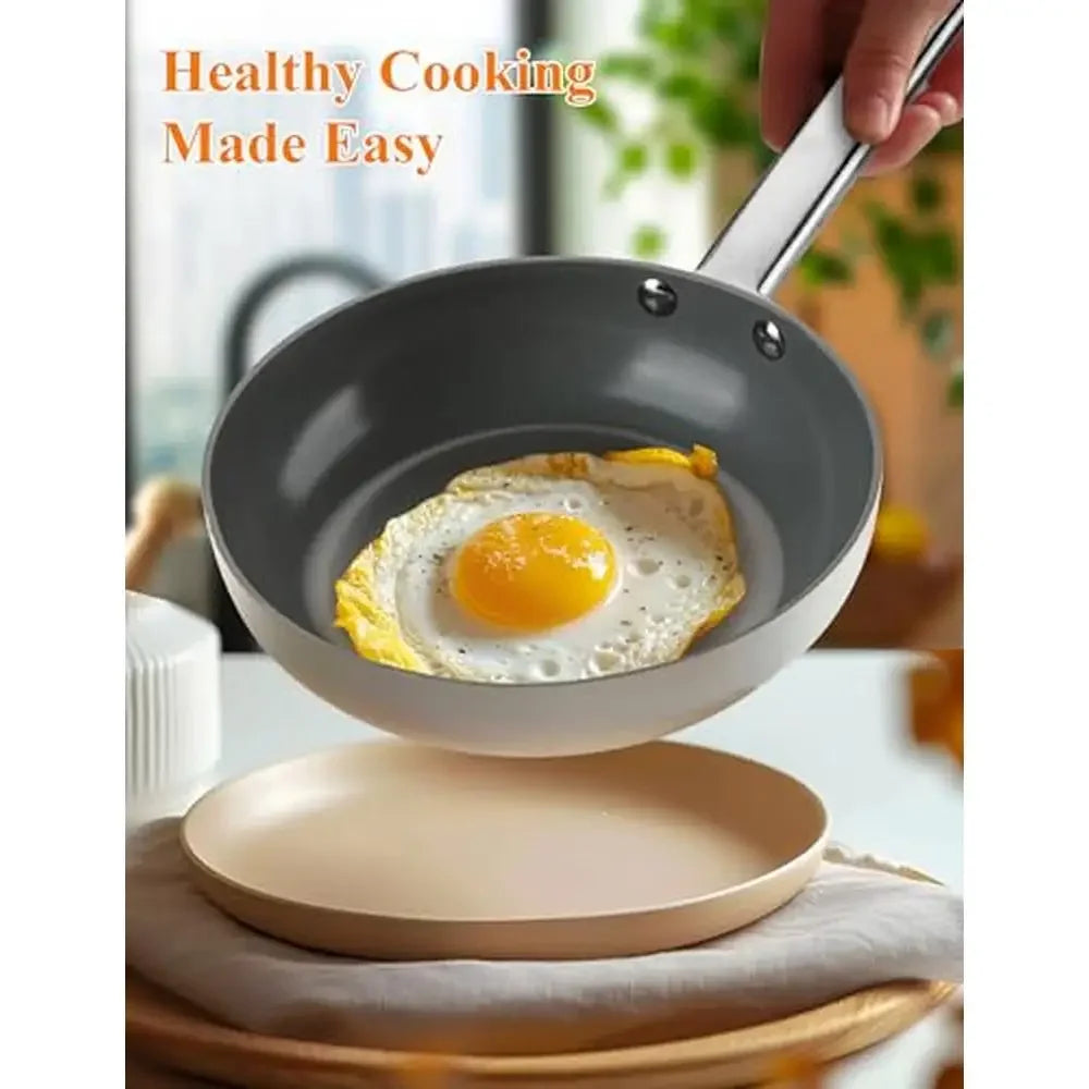 XMSJ Nonstick Ceramic Induction Cookware Set With Lids PFOA Free