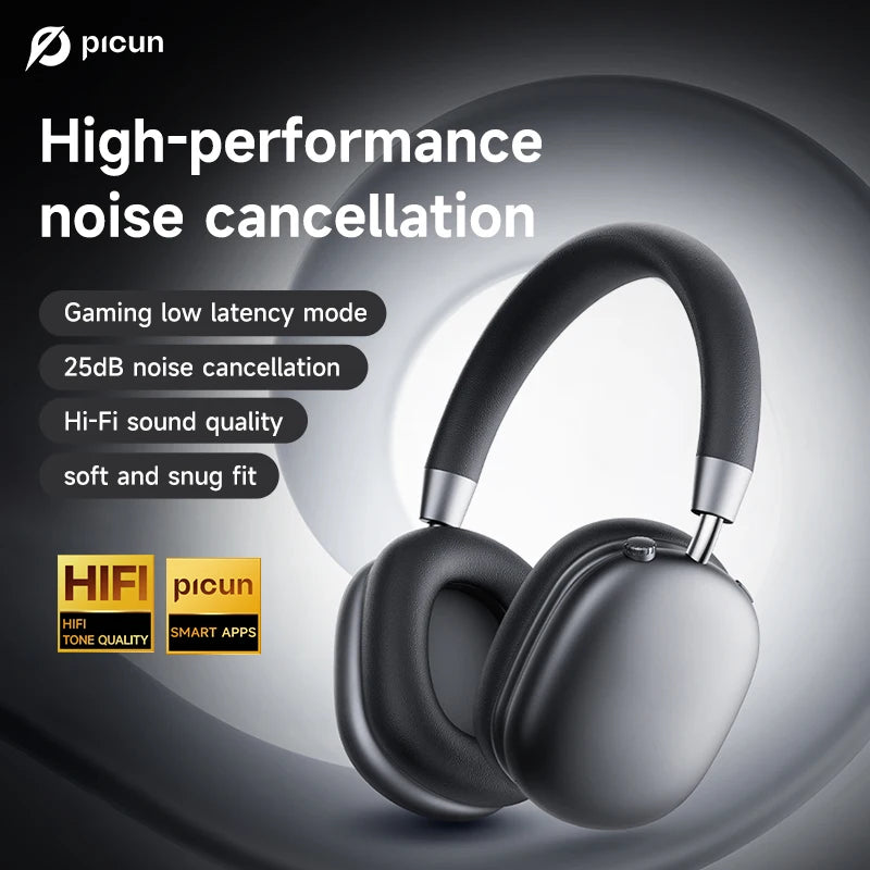 Picun F5 ANC Wireless Bluetooth 5.3 Over Ear Headphones
