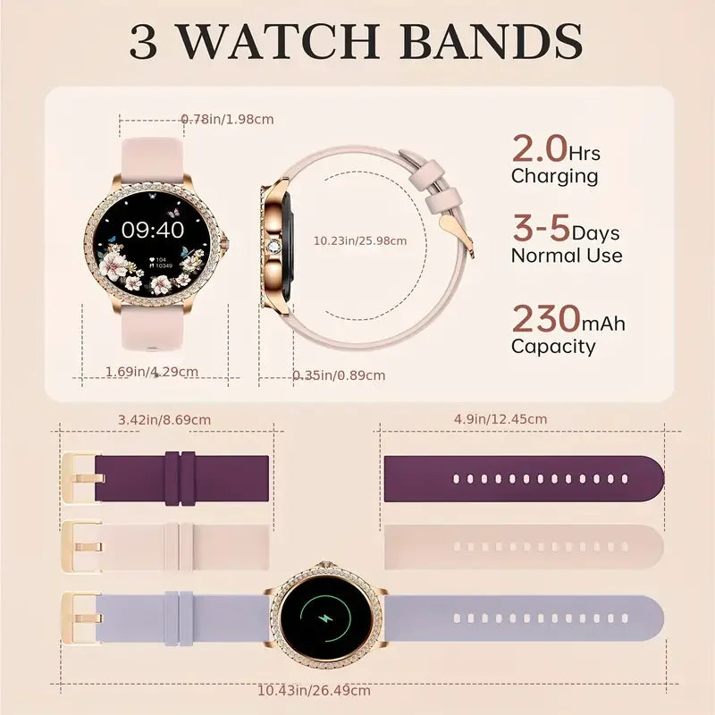 Smart Fitness Tracker Watch for Women with Full Touch Screen