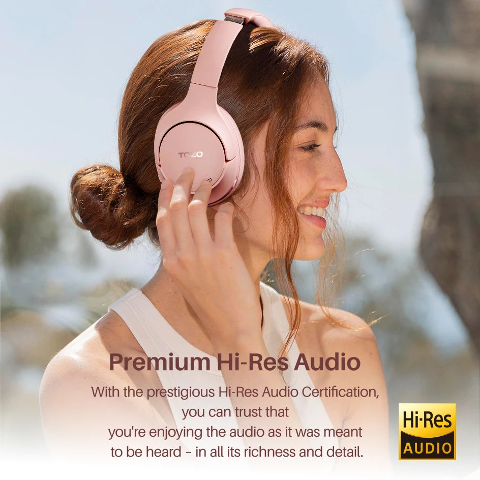 TOZO Refurbished Hi-Res Over-Ear Headphones With Mic ANC