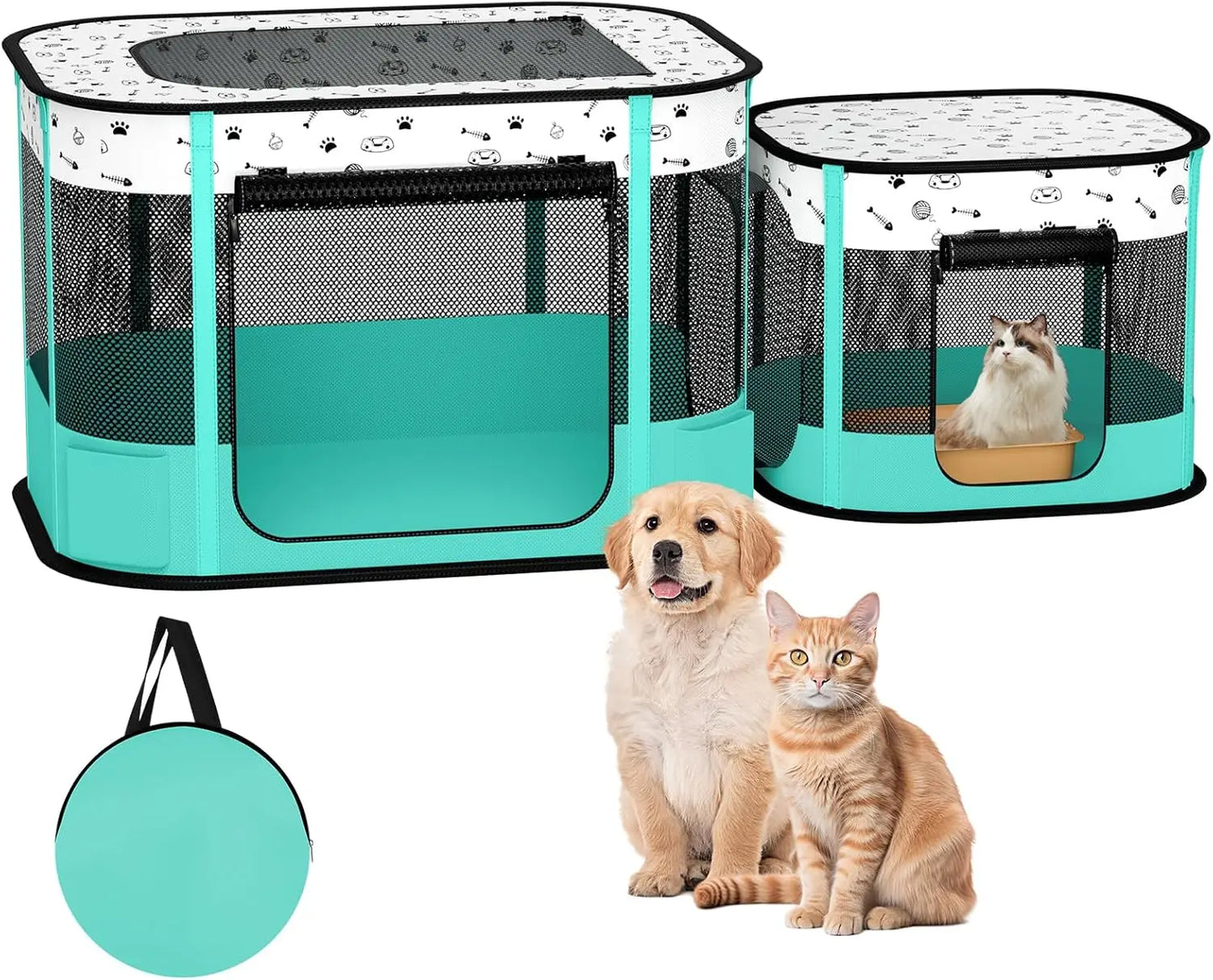 Hign-concerned Cat Playpen 8-Rod Reinforced Foldable Indoor