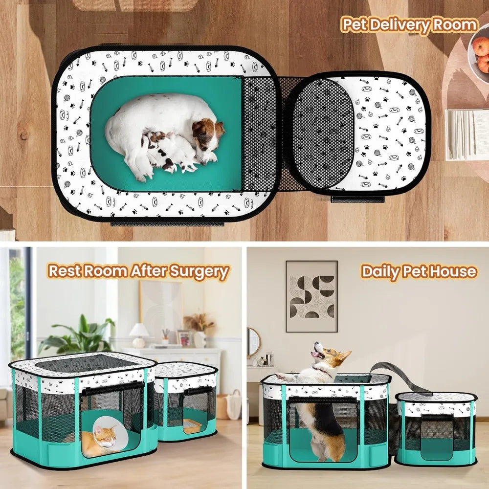Hign-concerned Cat Playpen 8-Rod Reinforced Foldable Indoor