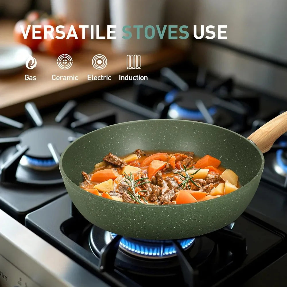 Hign-concerned Nonstick Granite Cookware Set With Lids
