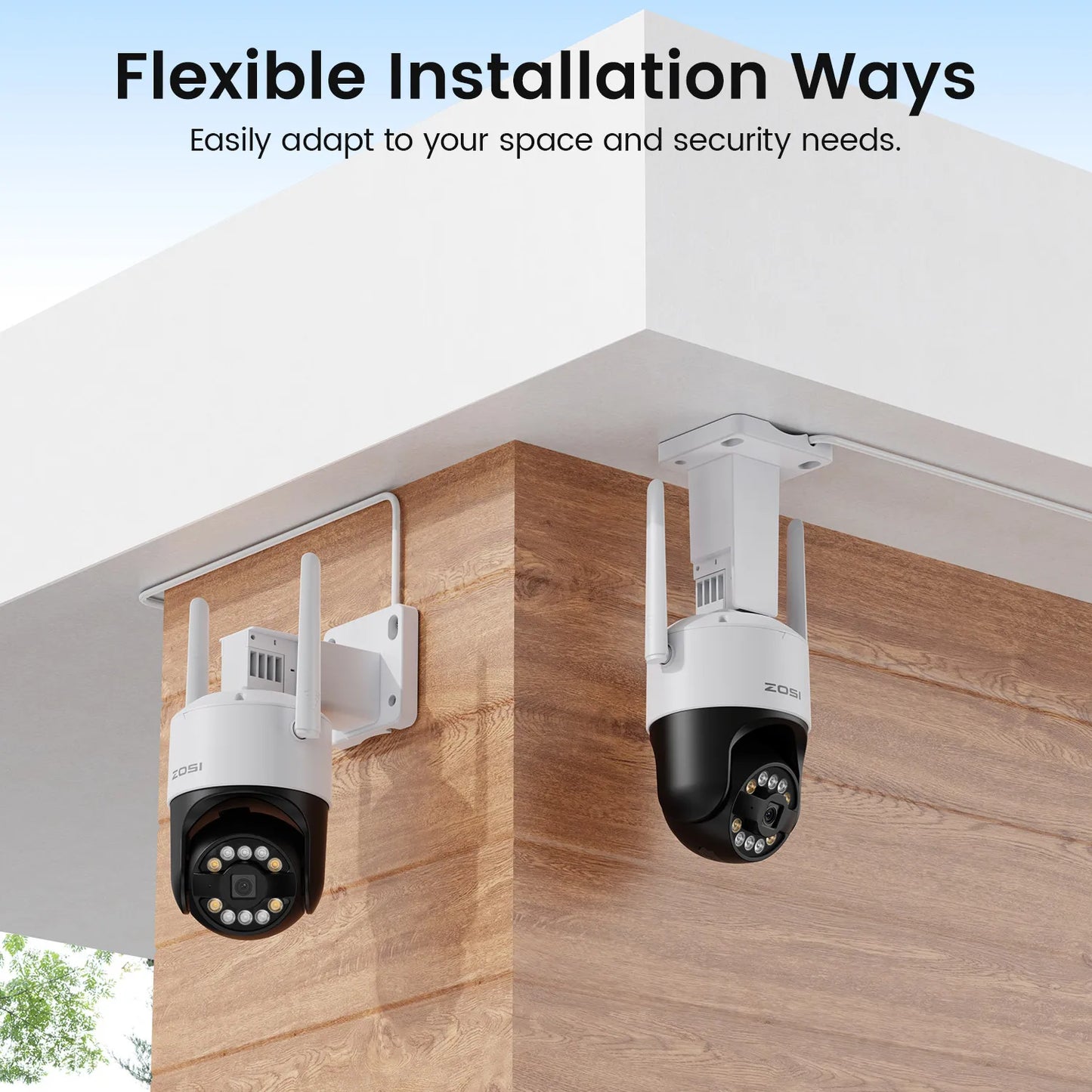 ZOSI 5MP 8MP WiFi 6 PTZ OutdoorWeatherproof CCTV Camera AI
