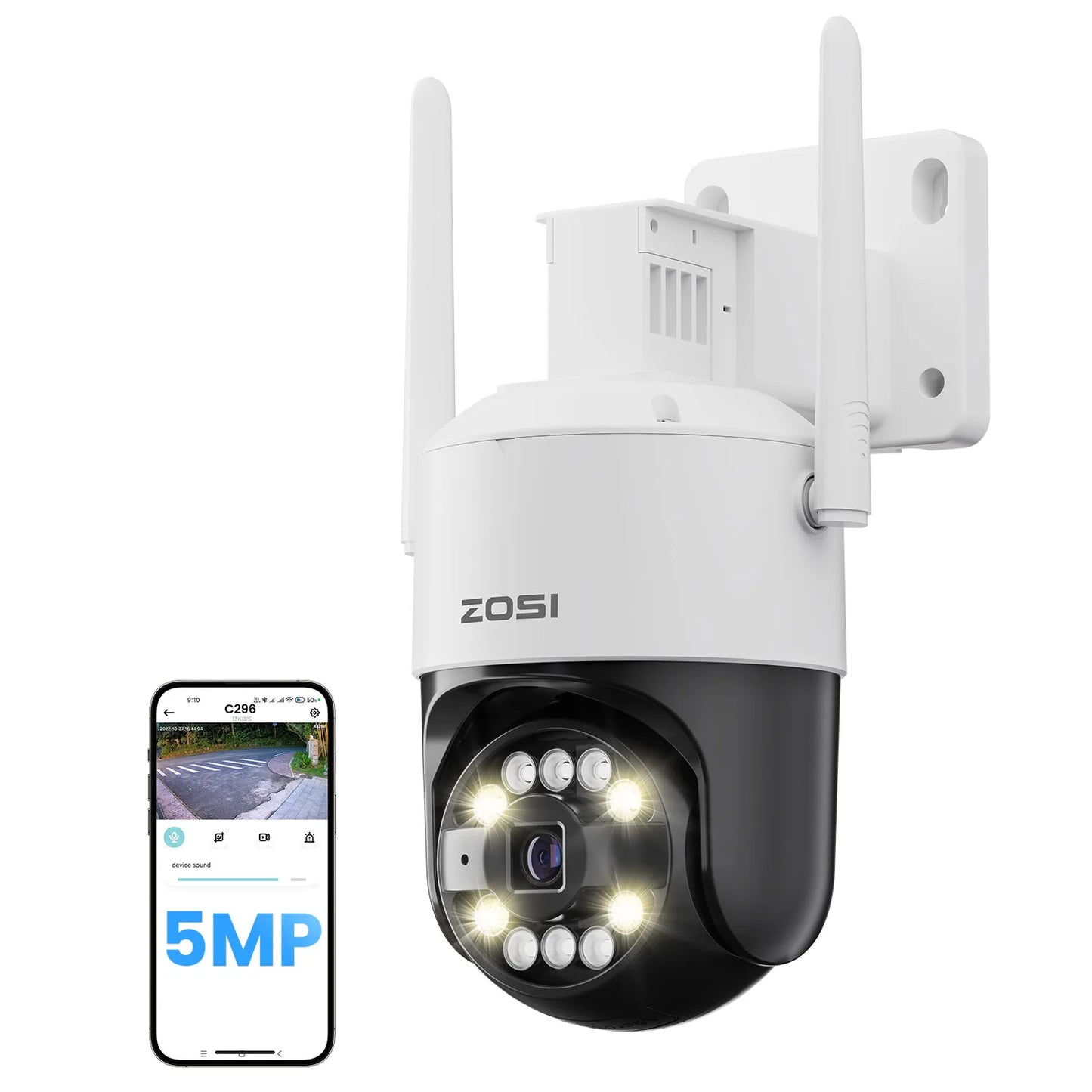 ZOSI 5MP 8MP WiFi 6 PTZ OutdoorWeatherproof CCTV Camera AI