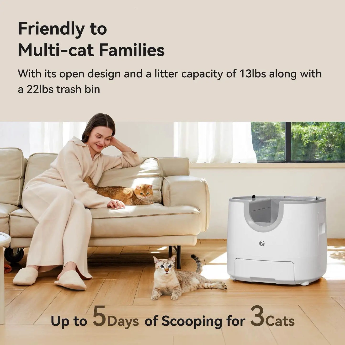 Furoomate Automatic Smart Cat Litter Box Self Cleaning