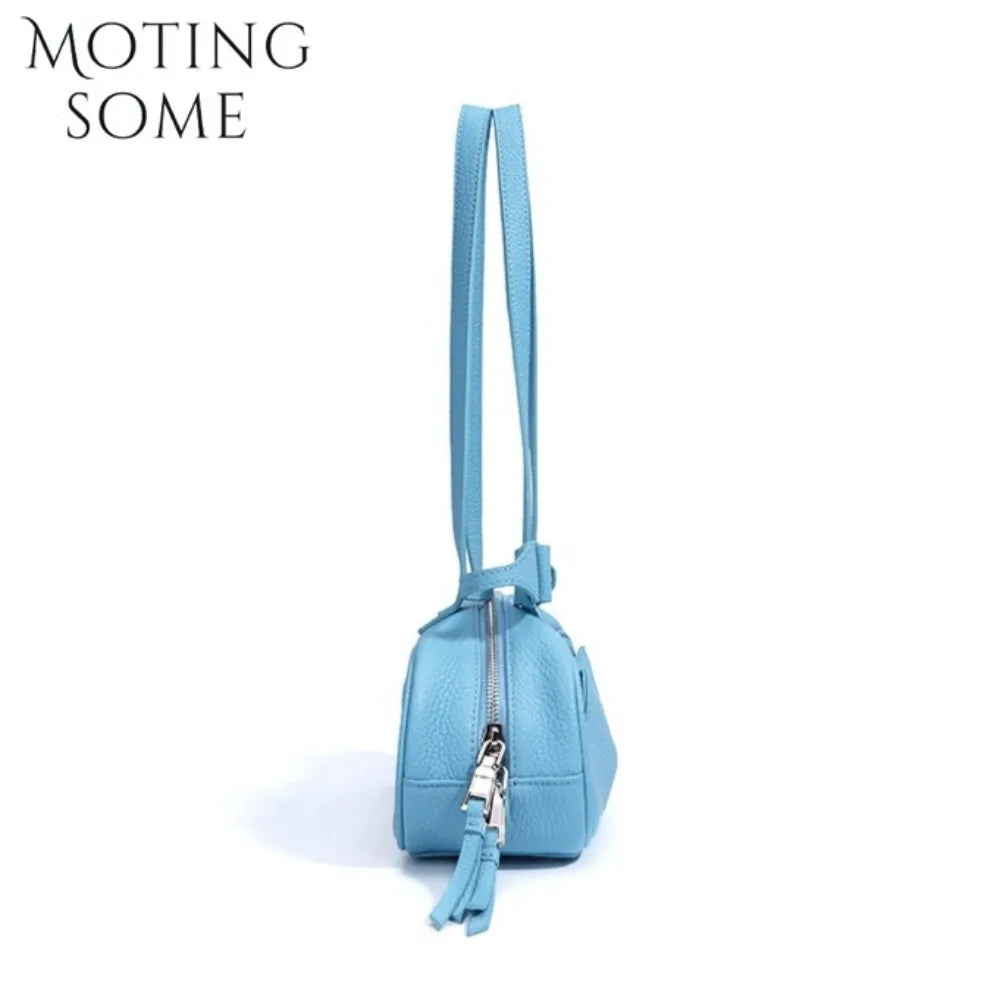 Motingsome First Layer Cowhide Handbag Women Satchel Purse