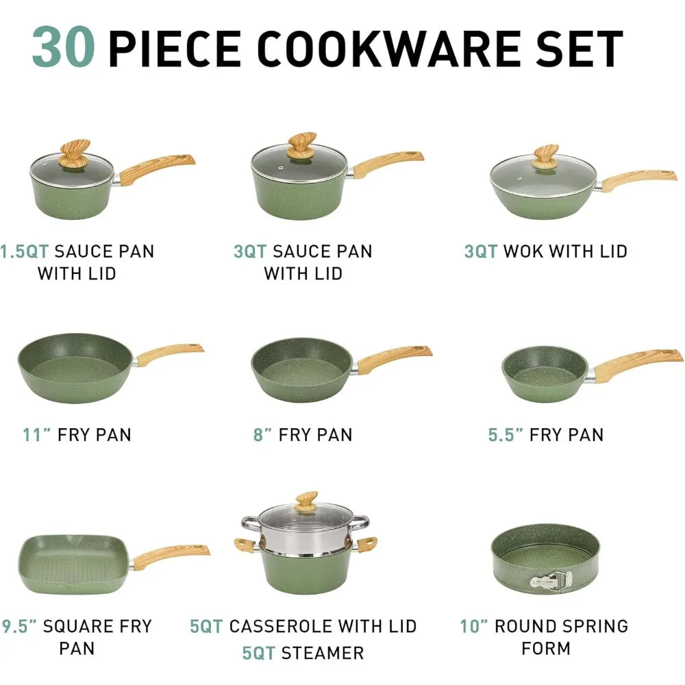 Hign-concerned Nonstick Granite Cookware Set With Lids