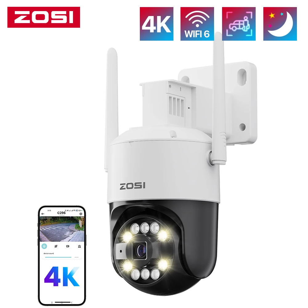 ZOSI 5MP 8MP WiFi 6 PTZ OutdoorWeatherproof CCTV Camera AI