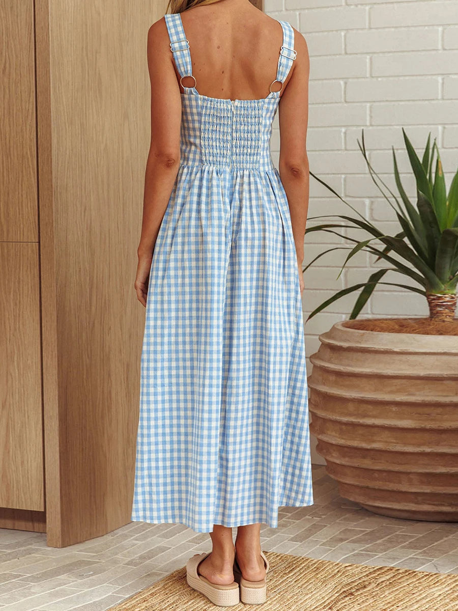 Women's Floral Print Maxi Dress for Summer Beach Parties
