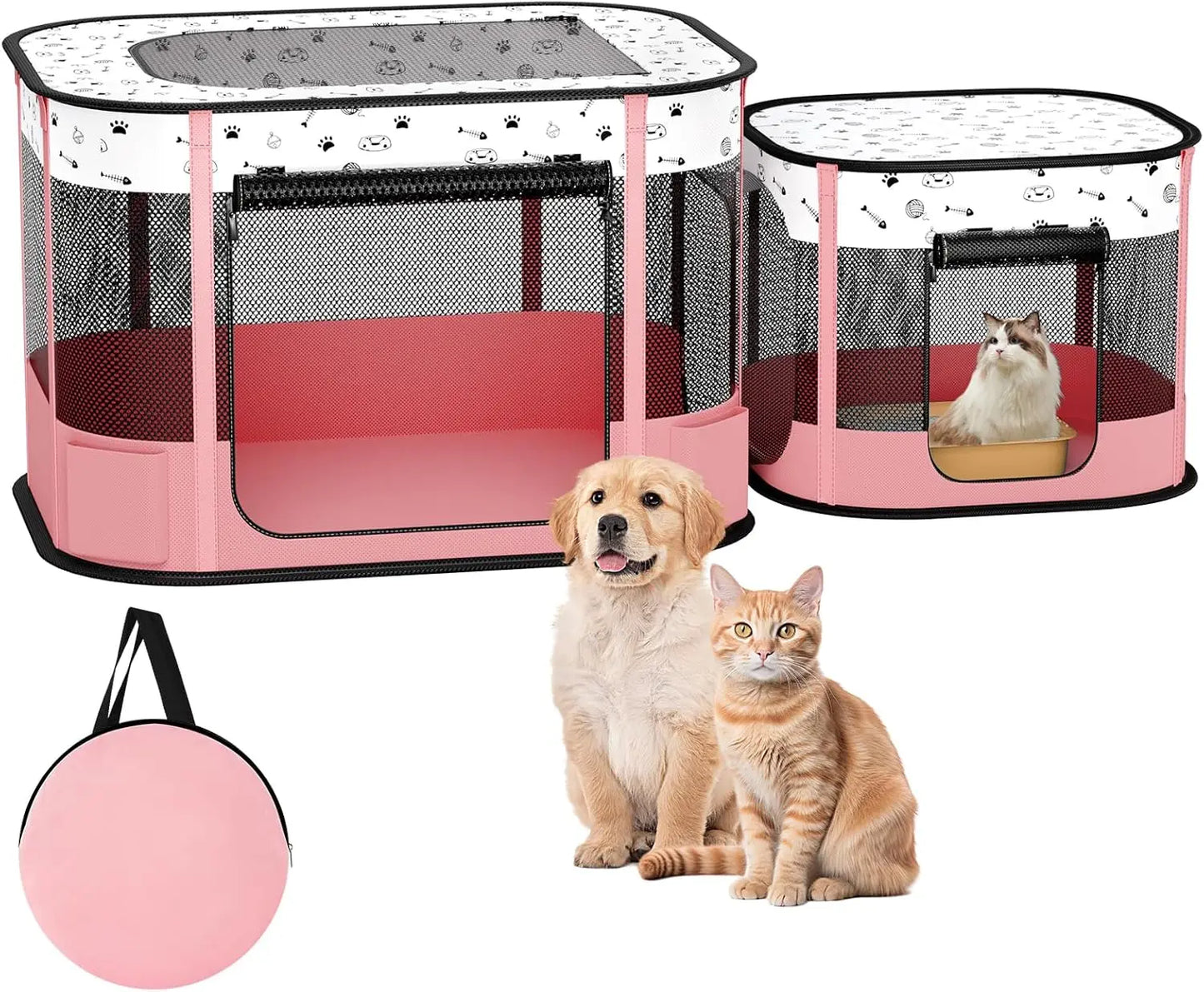 Hign-concerned Cat Playpen 8-Rod Reinforced Foldable Indoor