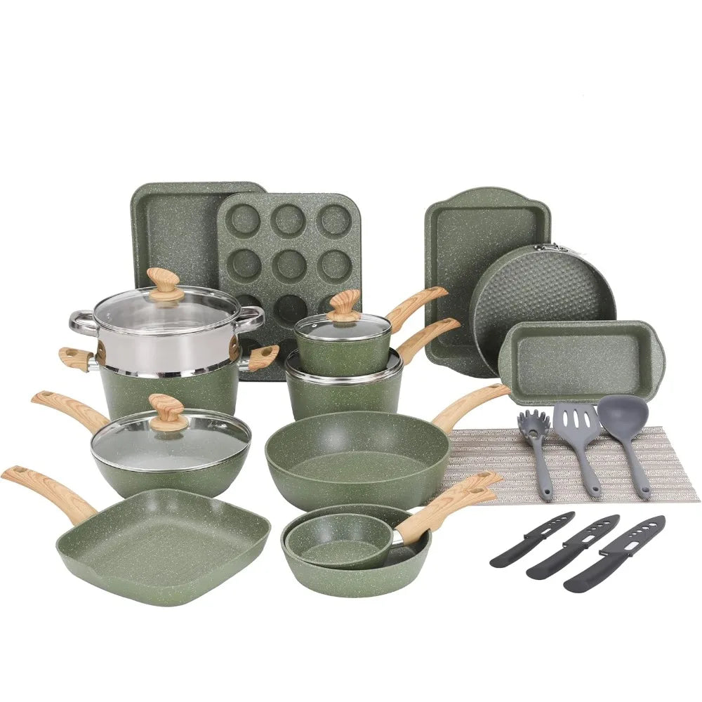 Hign-concerned Nonstick Granite Cookware Set With Lids