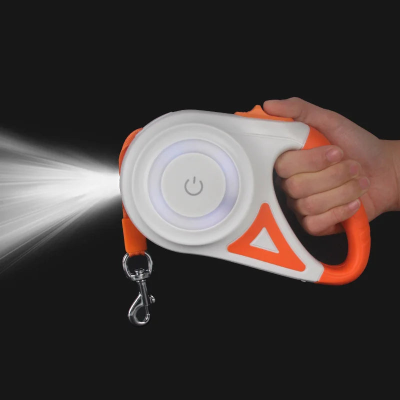 Booteely Retractable Dog Leash With LED Flashlight Nylon