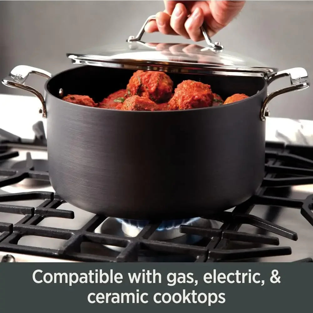 XMSJ Hard Anodized Nonstick Sauce Pan Set Oven Safe